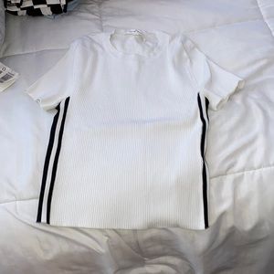 White and black shirt